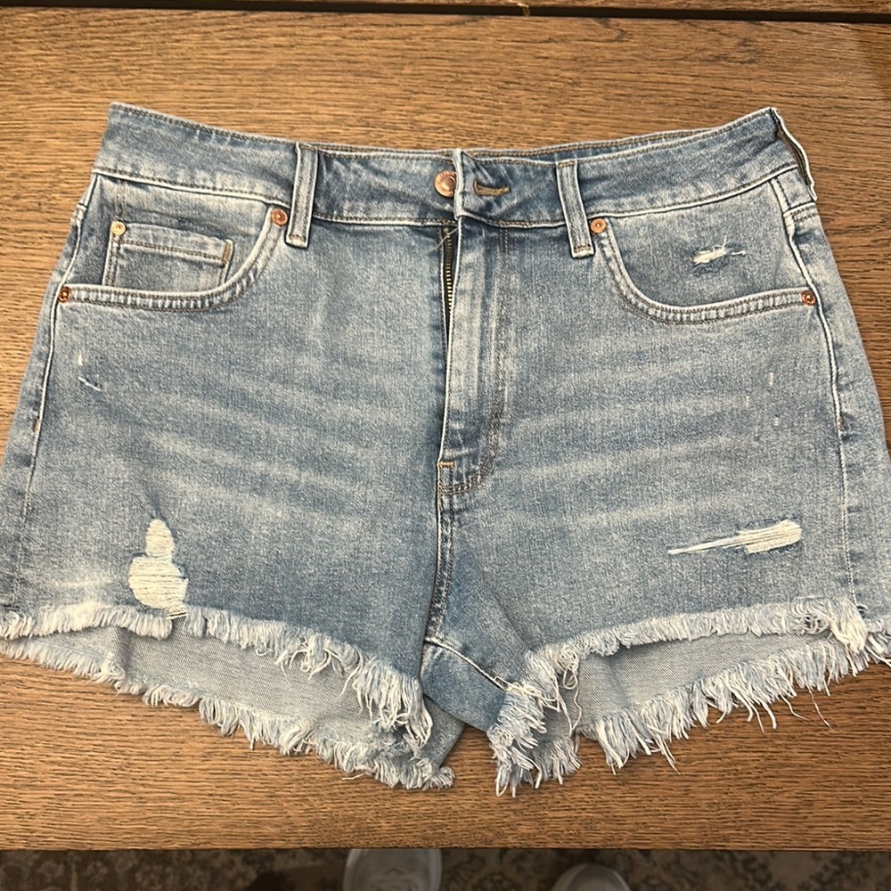 Mavi Blue Jean Shorts Distressed Frayed Hem